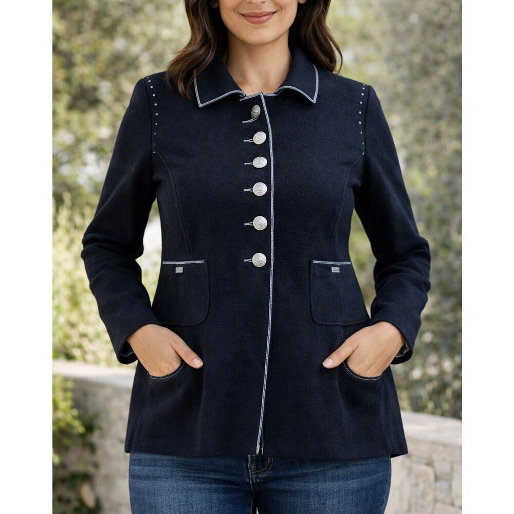 Geiger Austria 100% wool military blazer black size 42